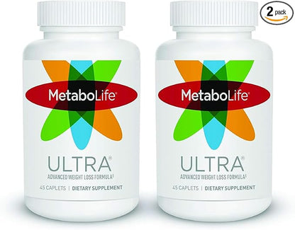 MetaboLife Ultra - Dietary Supplement - Hunger Supplement for Women & Men - 800 mg, 45 Caplets (2 Pack)