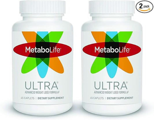 MetaboLife Ultra - Dietary Supplement - Hunger Supplement for Women & Men - 800 mg, 45 Caplets (2 Pack)