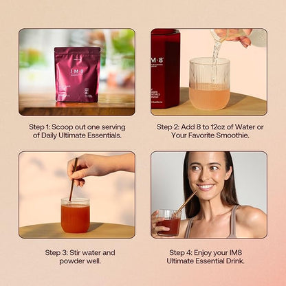 Daily Ultimate Essentials All-in-1 Multivitamin Supplement, 92 Nutrient Rich Ingredients CoQ10, Probiotics, Vitamins, Greens, GF, Acai Mixed Berry (30 Servings, Refill Pouch - Scoop NOT Included)