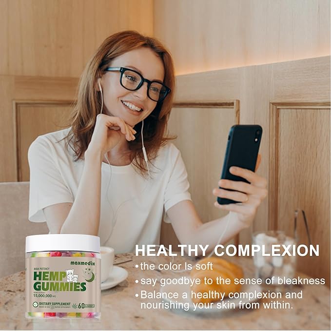 Hemp Gummies Advanced Extra Strength- High Potency Natural Hemp Oil Extract Gummy, Great for Peace & Relaxation,Naturals Fruit Flavors,Made in USA