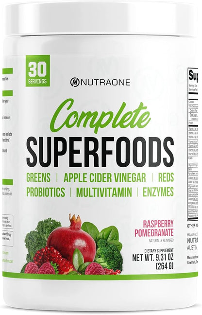 NutraOne Complete Superfoods Greens & Reds Blend - Vitality Vitamin Powder and Mineral Supplement - OmegaOne Omega-3 Fish Oil Supplement - Get Healthy Bundle