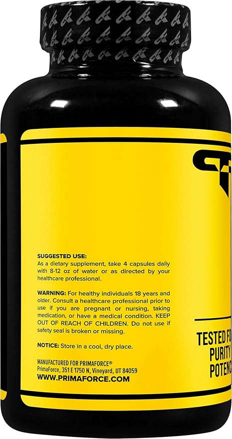 Primaforce Creatine Monohydrate Capsules - 240 Capsules, 3,000mg per Serving, Gluten Free and Non-GMO