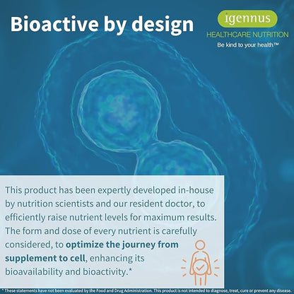 Igennus Advanced Triple Magnesium Complex, Fully Reacted & Chelated Glycinate, Taurate & Citrate, Clean Label, High Bioavailability & Absorption, 60 Tablets, Vegan, Non-Buffered