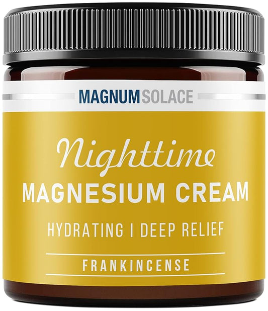 Magnesium Cream – Nighttime Magnesium Lotion – Apply to Legs, Buttocks, Arms or Chest – Topical Magnesium Chloride – USA Made and Safe for Kids