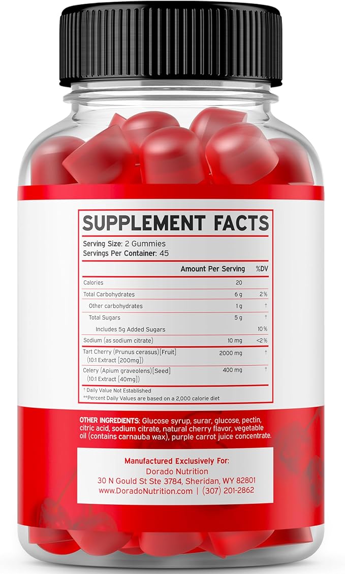 DORADO NUTRITION Tart Cherry Gummies Uric Acid Level Support (90 Gummies) and Glucosamine Chondroitin Gummies (60 Count)