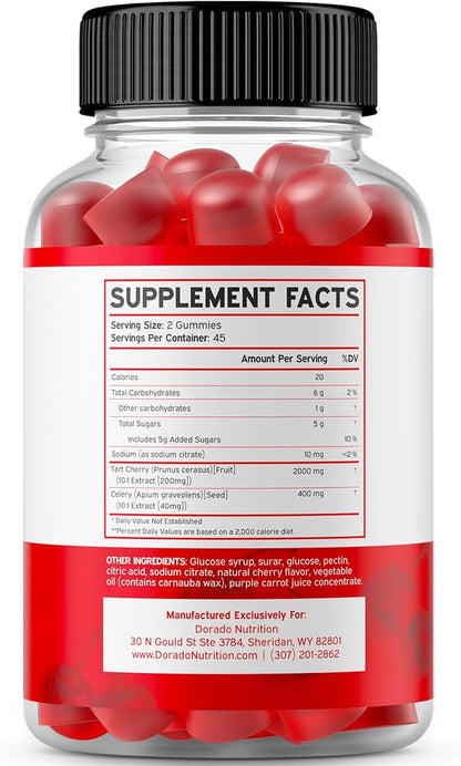 DORADO NUTRITION Tart Cherry Gummies Uric Acid Level Support (90 Gummies) and Glucosamine Chondroitin Gummies (60 Count)