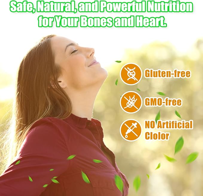 Natural Vitamin D3 K2 Gummies, 2000 IU Vitamin D3 & 100 mcg Vitamin K2,Supports Healthy Bone, Immune Health Supplement, GMO Free, Gluten Free (Strawberry, 60 Count)