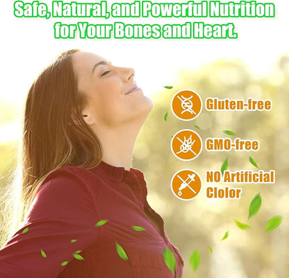 Natural Vitamin D3 K2 Gummies, 2000 IU Vitamin D3 & 100 mcg Vitamin K2,Supports Healthy Bone, Immune Health Supplement, GMO Free, Gluten Free (Strawberry, 60 Count)