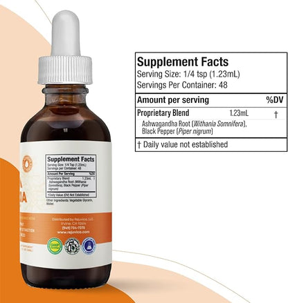 Rejuvica Health Active Rhodiola + Active Ashwagandha - Support Energy + Stress - Liquid Delivery for Better Absorption - Rhodiola Root & Ashwagandha Root