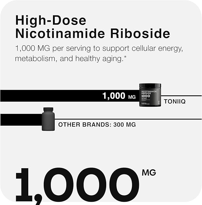 Nicotinamide Riboside 1000 mg – High-Potency NR Supplement & NAD Supplement – Stabilized NRHM Formula - 60 Vegan Capsules – Third-Party Tested