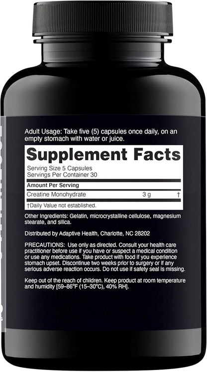 Nugenix Essentials Premium Creatine Monohydrate Pills Capsules Supplement, 3000mg, 150 Capsules