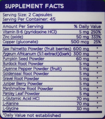 Zenesis Labs Prostate Health with Saw Palmetto - 90 Capsules - Also with Zinc, Copper, Pumpkin Seed, Burdock Root, Amino Acids, & Other Extracts - 45 Day Supply