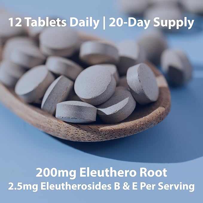 Sun Chlorella Sun Ukogi Organic Eleuthero Root 200 mg Siberian Ginseng Supplement - Natural Adaptogen Well Being & Endurance Supplement for Women & Men - Non-GMO - 240 Tablets