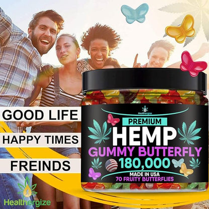 Hemp Gummies High Potency Natural Omega 3 6 9-Pure Calm and Serene-70 Count-Made in US