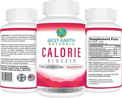 Best Earth Naturals Calorie Blocker with Chitosan, Gymnema Sylvestre, Vitamin C and More -30 Count