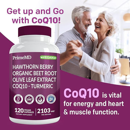 26-in-1 Nitric Oxide Supplement - Blood Pressure Supplements for Heart Health with Coq 10, Organic Beet Root Capsules with Hawthorn Berry and Garlic, 2103mg Per Serving (120 ct, 2 Pack)