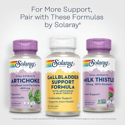 SOLARAY Gallbladder Support Formula | Healthy Gallbladder & Liver Support | 30 Servings | 90 VegCaps
