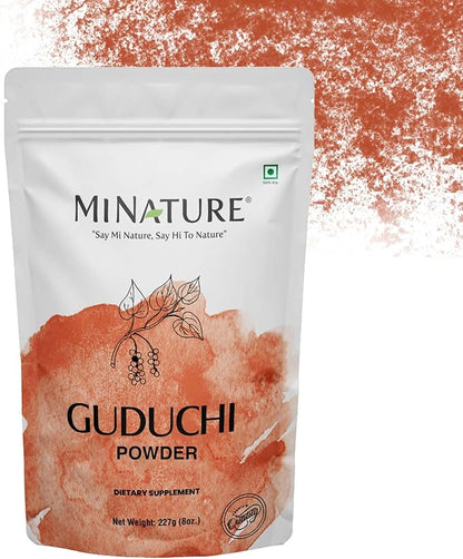 minature Guduchi (Giloy) Powder | (Tinospora Cordifolia) | Supports Healthy Digestion | Immunity Booster| Indian Giloy Powder | Resealable Zip Lock Pouch | 227g (8oz)