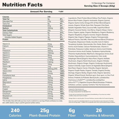Ka’Chava All-In-One Nutrition Shake Blend, Vanilla, 15 Servings, 85+ Superfoods & Nutrients, Meal Replacement, Greens Plant-Based Superfood Powder Protein Drink, Digestive Enzymes & Probiotics, Vegan Dairy Gluten Free