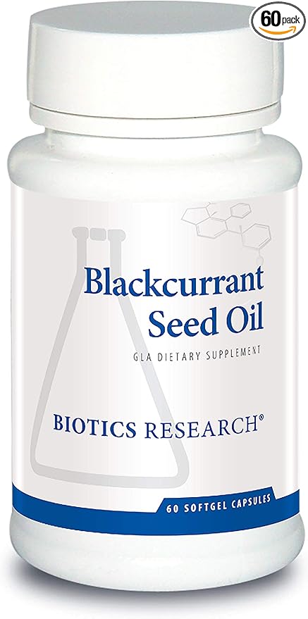 Biotics Research Blackcurrant Seed Oil 535 mg Natural Source of Gamma Linolenic Acid GLA 80 mg softgels, Supports Cardiovascular Health, Normal Tissue Repair, Immune System, Women’s Health 60 Capsules