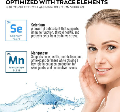 Collagen Complex Supplement – 750mg Hydrolyzed Marine Collagen Peptides, 200mg Hyaluronic Acid, Coenzyme Q10 CoQ10, Eternal Flower Hydration, Age Defense Supplements - 60 Foil Sealed Tablets