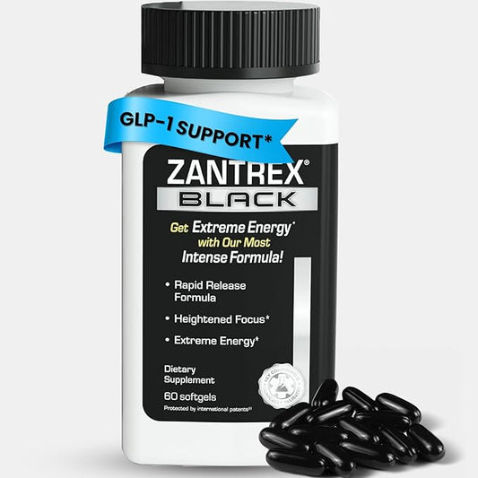 Zantrex Black – Naturally Boost GLP-1 & Metabolism Support | Thermogenic Energy, Weight Management Formula | 60 Pills