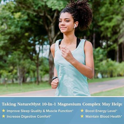 Magnesium Complex Supplement, 420mg Elemental Magnesium, 10 High Absorption Forms Magnesium Glycinate, Citrate, Malate, Taurate & More for Sleep, Nerve, Muscle Health, Non-GMO, 90 Vegan Capsules