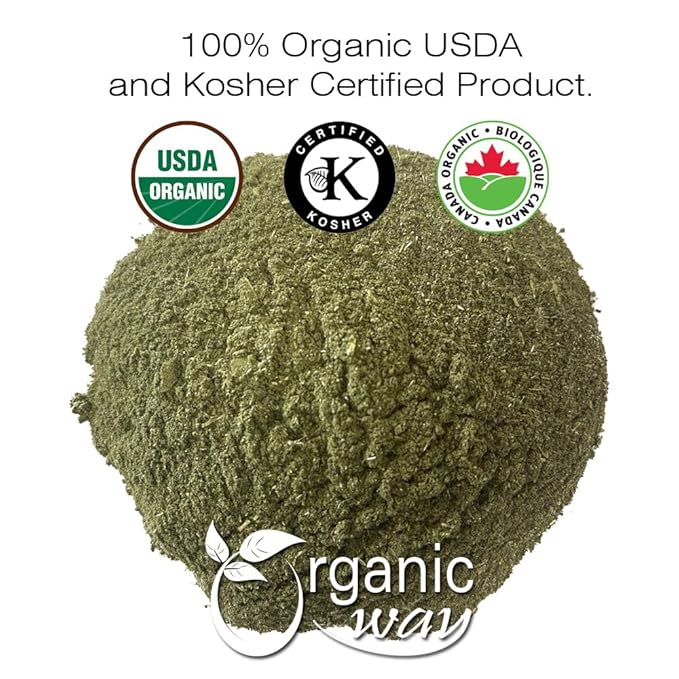 Organic Way Nettle Leaf Powder (Urtica dioica) - Herbal Tea | Organic & Kosher Certified | Raw, Vegan, Non GMO & Gluten Free | USDA Certified | Origin - Albania (1LBS / 16Oz)