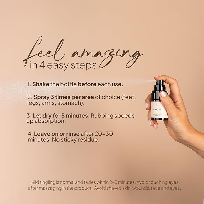 Pure Magnesium Oil Spray (Travel Size) - Unscented 1fl.oz Magnesium Mist Organic - for Sleep and Anxiety - Spray for Feet, Body & Pain Relief