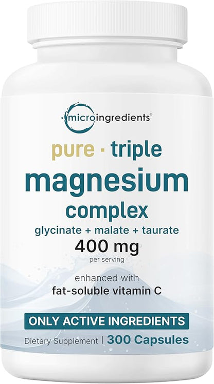 Micro Ingredients Oil of Oregano 6,000mg Softgels & Pure Triple Magnesium Complex 400mg Capsules | 2 Pack Bundle | 4X Strength Thymoquinone with Black Seed | Glycinate, Malate, & Taurate Forms