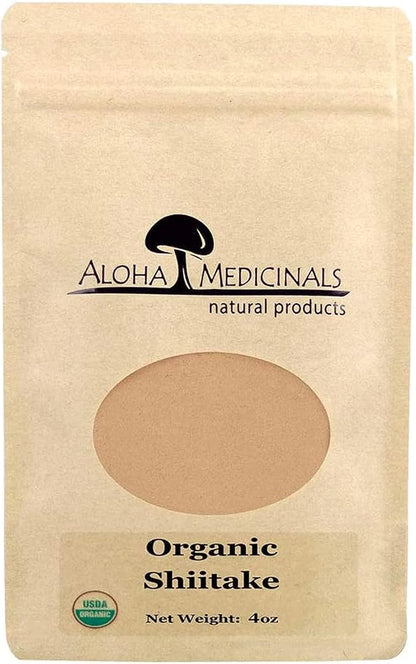 Pure Shiitake, Certified Organic Mushrooms Supplement, Bag of 4 oz Powder