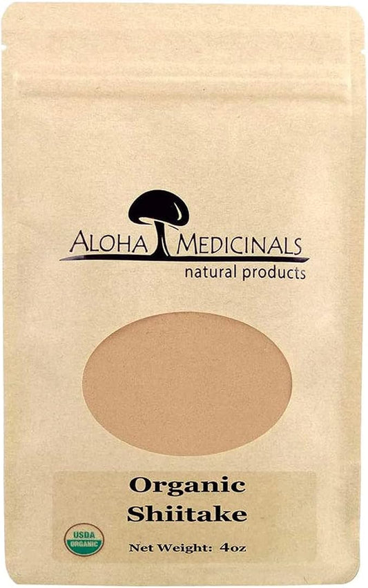 Pure Shiitake, Certified Organic Mushrooms Supplement, Bag of 4 oz Powder