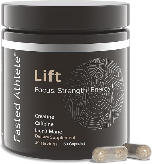 Lift – Lions Mane Mushroom Supplement, Boost Memory & Focus, Eliminate Brain Fog, Plus Creatine for Energy, Nootropics Brain Support, 60 Capsules