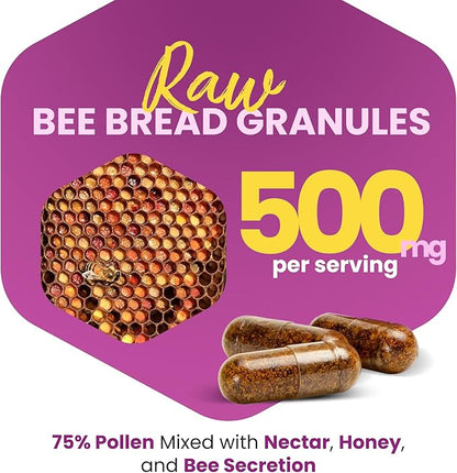 Bee Bread & Royal Jelly Capsules Natural Superfood Bundle
