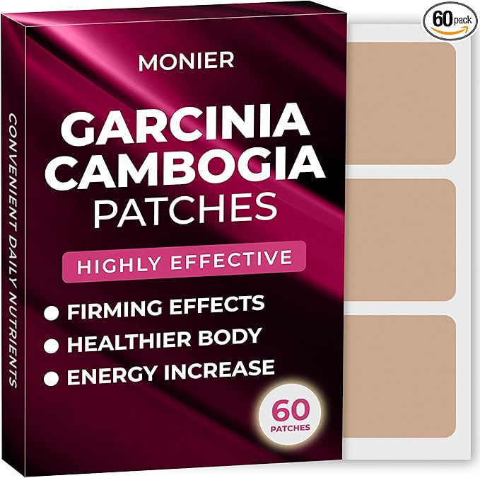 MONIER Garcinia Cambogia Patches (Pack of 60) - 100% Natural Patch for Women and Men - with B12 & Potassium - Energy, Focus & Body Support - Enhanced Formula