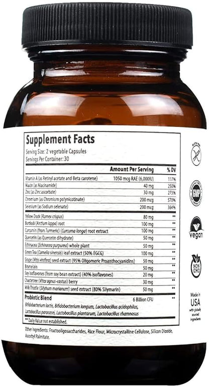 2-Pack Acne Pills with Zinc for Adults, Acne Pill for Hormonal Acne, Zinc Pills for Acne Treatment, Probiotics for Acne, Zinc Supplements for Adult Acne - Anirva Clear Derm With Probiotics