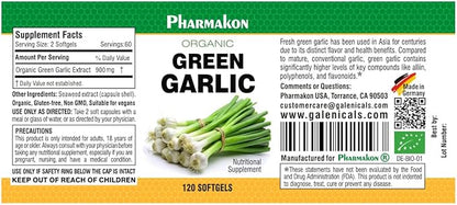 Organic Green Garlic, Potent Softgels, Wholesome, Reduced Odor.