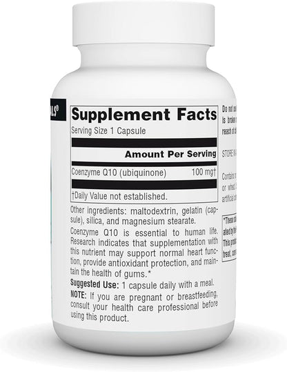 Source Naturals Coenzyme Q10 Antioxidant Support 100 mg for Heart, Brain, Immunity, & Liver Support - 90 Capsules