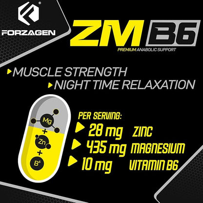 Forzagen ZMB6 Capsules, Zinc, Vitamin B6, Magnesium 160 Capsules