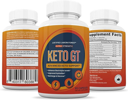 (10 Pack) Keto GT Keto Pills 1275MG New & Improved Formula Contains Apple Cider Vinegar Extra Virgin Olive Oil Powder Green Tea Leaf 600 Capsules