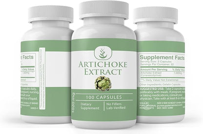 PURE ORIGINAL INGREDIENTS Artichoke Extract (100 Capsules) Always Pure, No Additives Or Fillers, Lab Verified