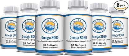 Omega 8060 2400mg Omega 3 Fish Oil Joint Health Supplement 60 softgel - 6 Month Supply - 6pk