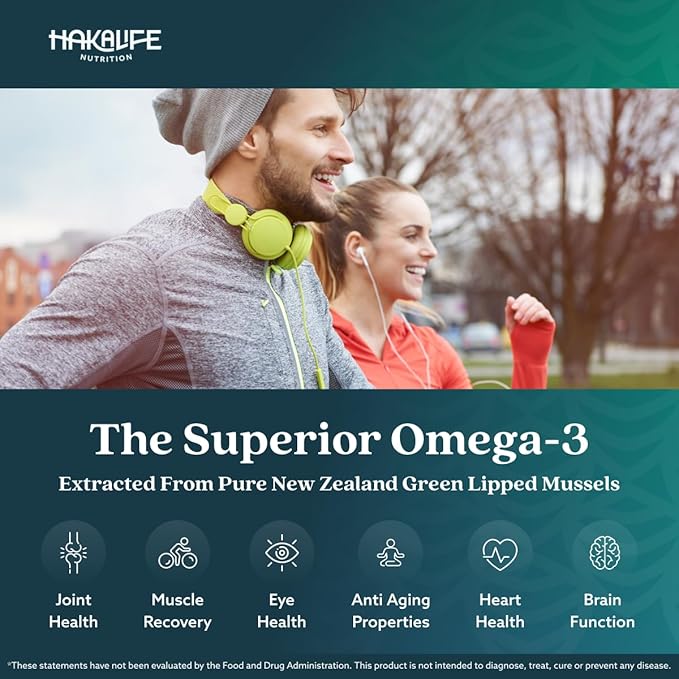 GLX3 Joint Support Extra Strength Omega-3 Supplement | Premium New Zealand Green Lipped Mussel Oil - Comfort, Flexibility, Muscle Recovery - ETA EPA DHA Omega 3 Capsules 2 Month