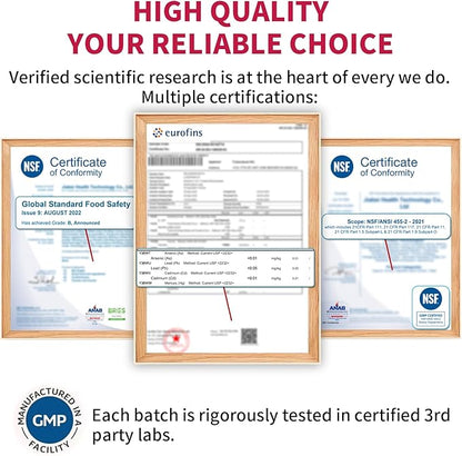 420 Mg Magnesium Bisglycinate L-Threonate Amino Acid Chelated Supplement with Vitamin and Potassium High Absorption Formula for Muscle Relaxation Bone & Joint Support Magnesium Complex Capsules(60)