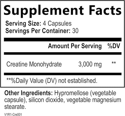 Built by Nature Creatine Monohydrate Pills - Micronized Creatine Supplement for Men & Women - Muscle Strength, Energy, Endurance, and Recovery - Gluten-Free, Vegan, Non-GMO - 120 Capsules