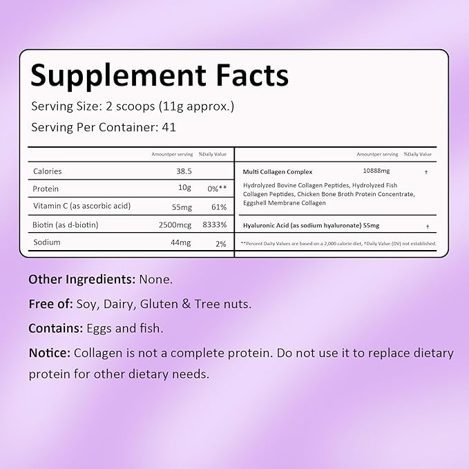 Multi Collagen Peptides Powder 16oz (1 Pack) - Hydrolyzed Collagen Types I, II, III, V, X for Skin, Hair, Nails & Joint Support - Unflavored, Gluten-Free, Easy to Mix - Non-GMO, Paleo Friendly