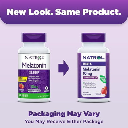 Natrol 10mg Fast Dissolve Melatonin Tablets Strawberry Flavor