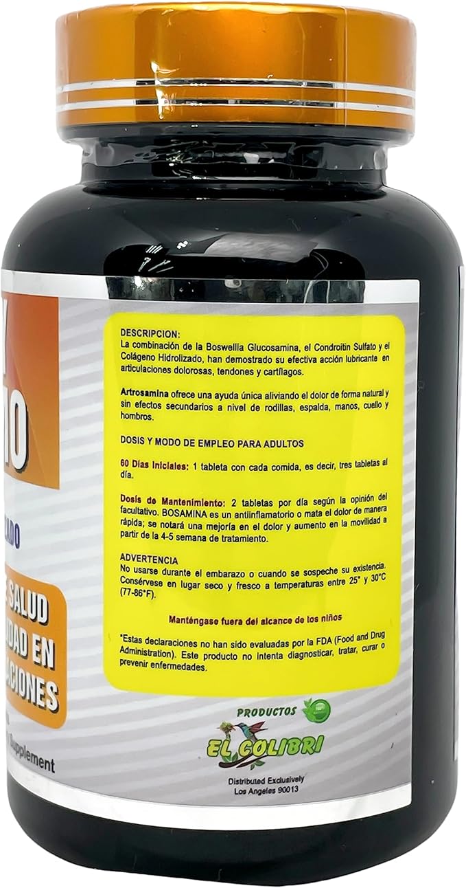 Artritis Y Reumatismo Boswellia Glucosamina Condroitin Colageno 60 Tablets