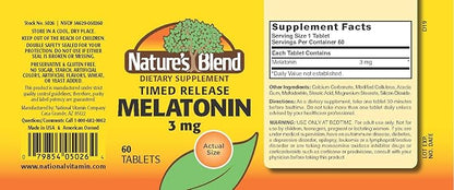 Melatonin Timed Release 3 mg 60 Tabs