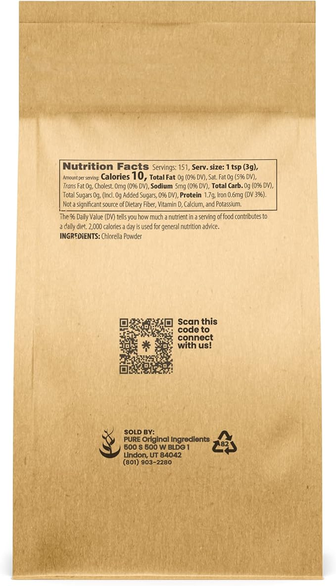 PURE ORIGINAL INGREDIENTS Chlorella Powder (16 Ounce)
